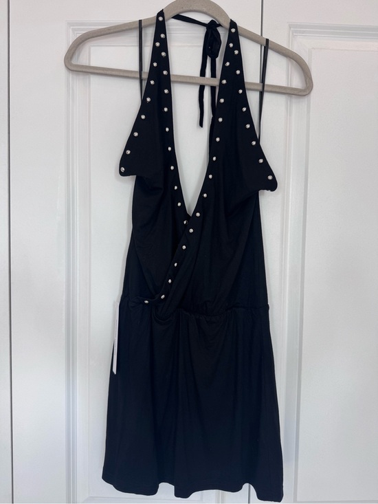 Princess Polly Pants - Princess Polly Black Halter Stud-Trim Romper